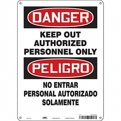 Safety Sign 14 inx10 in Polyethylene
