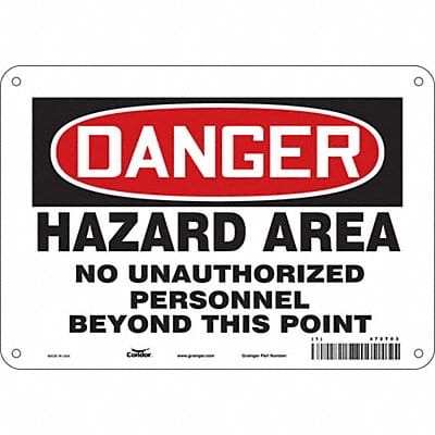 Safety Sign 7 in x 10 in Aluminum