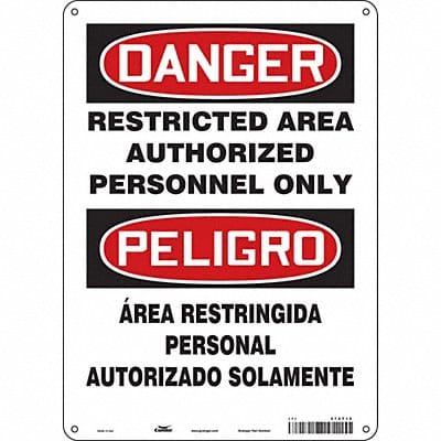 Safety Sign 14 inx10 in Polyethylene