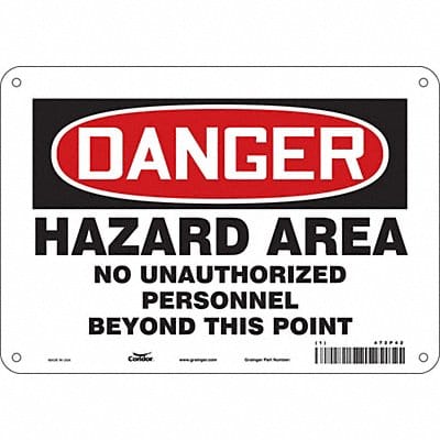 Safety Sign 7 in x 10 in Polyethylene
