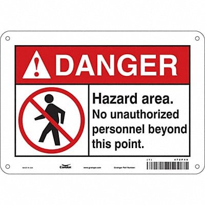 Safety Sign 7 in x 10 in Aluminum