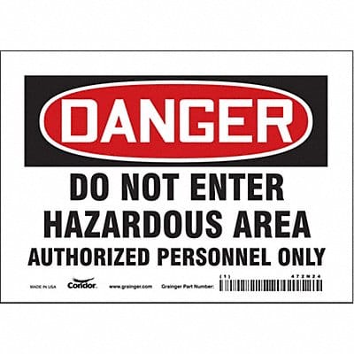 K1920 Safety Sign 5 inx7 in Vinyl