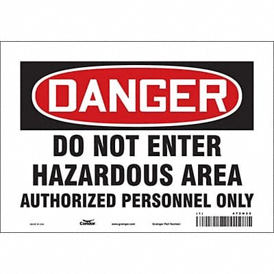 K1920 Safety Sign 7 in x 10 in Vinyl