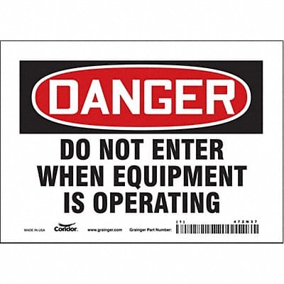 K1922 Safety Sign 5 inx7 in Vinyl