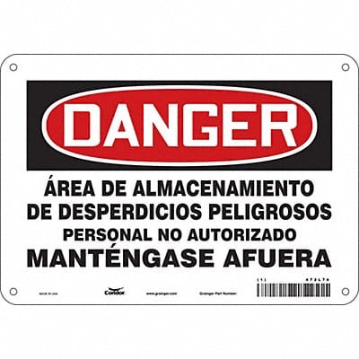 Safety Sign 7 in x 10 in Polyethylene