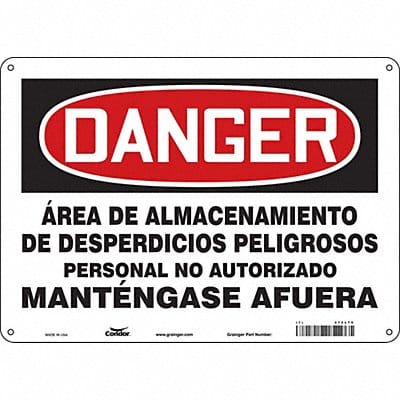 Safety Sign 10 in x 14 in Polyethylene