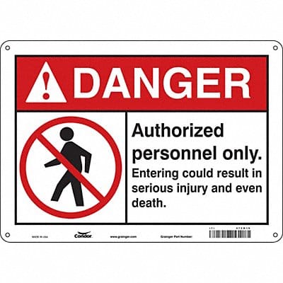 Safety Sign 10 inx14 in Polyethylene