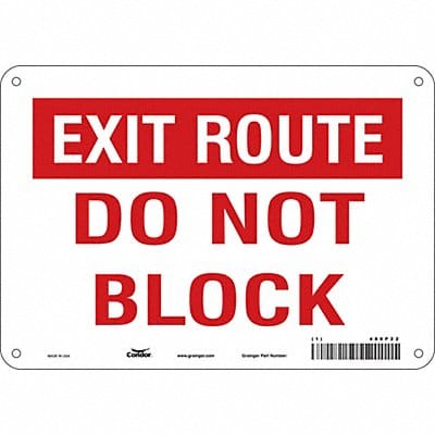 J7937 Safety Sign 7 in x 10 in Polyethylene