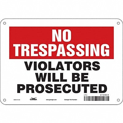 Safety Sign 10 W 7 H 0.032 Thickness