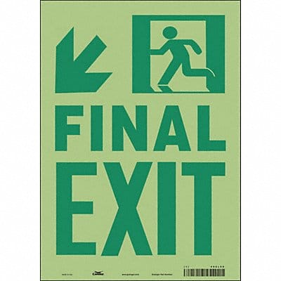 Safety Sign 14 inx10 in Glow Vinyl