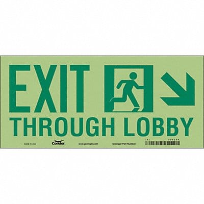 Safety Sign 10 in x 22 in Glow Vinyl
