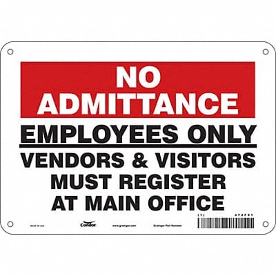 Safety Sign 7 in x 10 in Aluminum