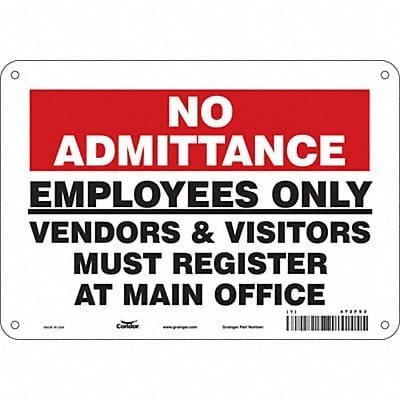 Safety Sign 7 inx10 in Polyethylene