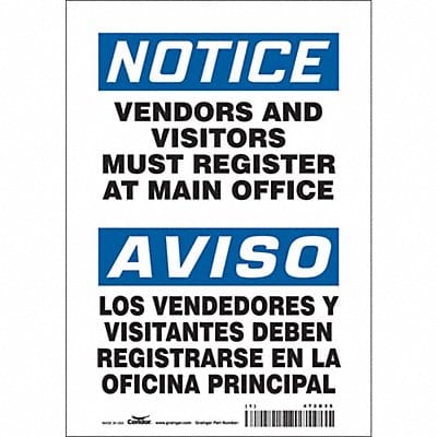 Safety Sign 10 in x 7 in Vinyl