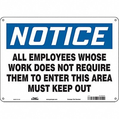 Safety Sign 10 in x 14 in Polyethylene