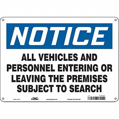 Safety Sign 10 in x 14 in Polyethylene