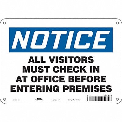 Safety Sign 7 in x 10 in Polyethylene
