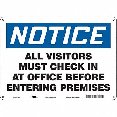 Safety Sign 10 in x 14 in Polyethylene