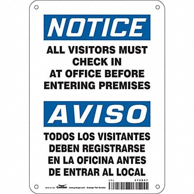Safety Sign 10 in x 7 in Polyethylene
