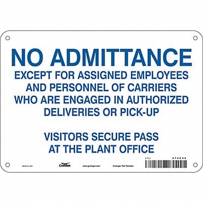 Safety Sign 7 in x 10 in Aluminum