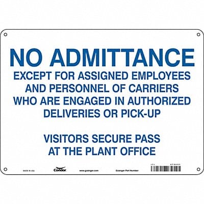 Safety Sign 10 in x 14 in Polyethylene