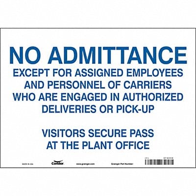 Safety Sign 10 inx14 in Vinyl