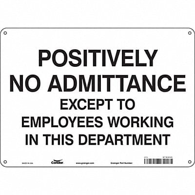 Safety Sign 10 in x 14 in Aluminum