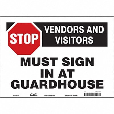 Safety Sign 10 in x 14 in Vinyl