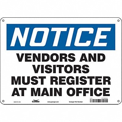 Safety Sign 10 in x 14 in Polyethylene