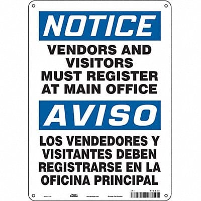 Safety Sign 14 in x 10 in Polyethylene