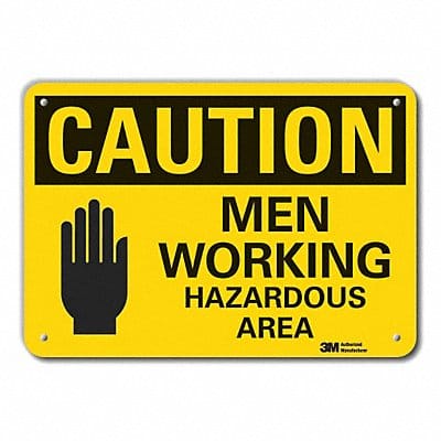Rflct Men Working Caut Sign 7x10in Alum