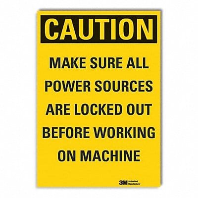 Lockout Tagout Caution Rflct Lbl 7x10in