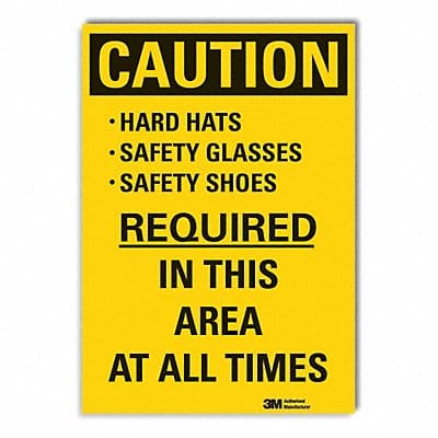 Hard Hat Caution Rflct Label 7inx5in