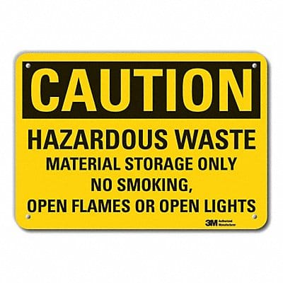 Rflctv Hazardous Waste Caut Sign 10x14in