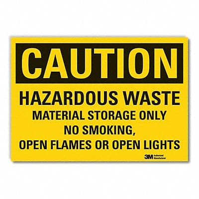 Hazardous Waste Caut RflctvLbl 10x14in