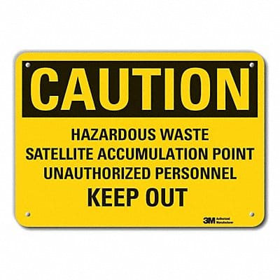 Rflctv Hazardous Waste Caut Sign 10x14in