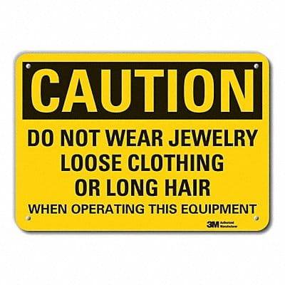 Rflct Mach Operation Caut Sign 7x10in