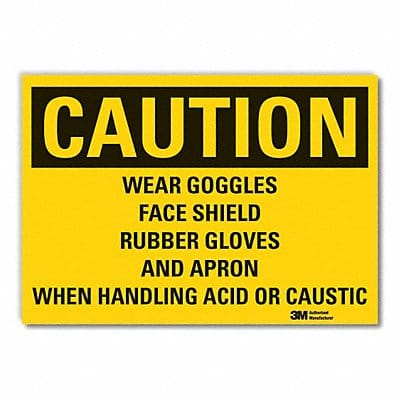 Eye  Hand Caution Rflctv Label 7inx10in