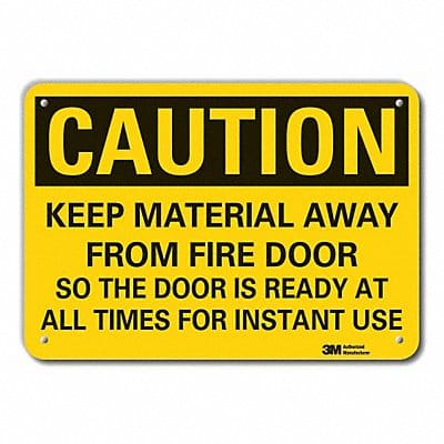 Rflctv Fire Door Cautn Sign 10x14in Alum