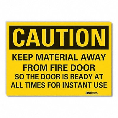 Fire Door Caution Rflct Label 3 1/2x5in