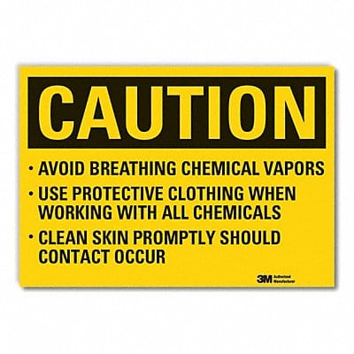 PPE Caution Rflct Label 10 in x 14 in