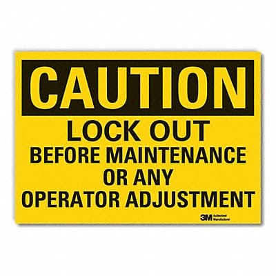 Lockout Tagout Caution Rflctv Lbl 7x10in
