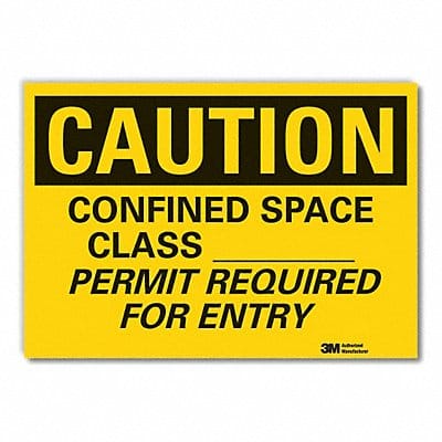 Confined Space Caut Rflct Lbl 10x14in