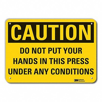Rflct Pinch Point Caution Sign 7x10in