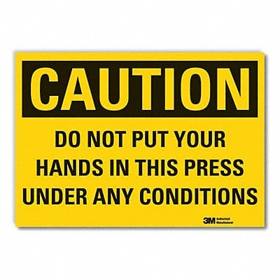 Pinch Point Caution Rflctv Labl 7inx10in