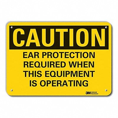 Rflctv Hearing Caution Sign 10x14in Alum
