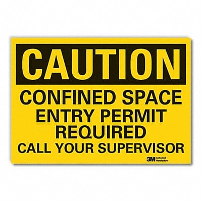 Confined Space Caution RflctvLbl 3.5x5in
