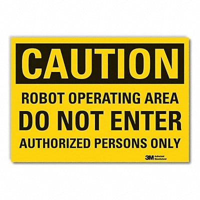 Robot Area Caution Rflct Label 3.5x5in