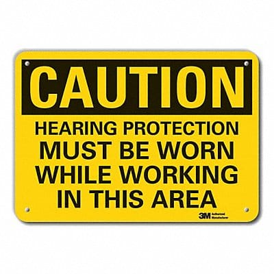 Rflctv Hearing Caution Sign 10x14in Alum