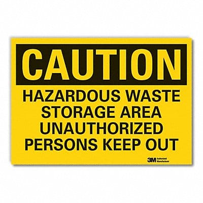 Hzrdous Waste Caution Rflct Lbl 10x14in